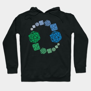 Yin Yang Dice RPG T-Shirt | Blue and Green Design Hoodie